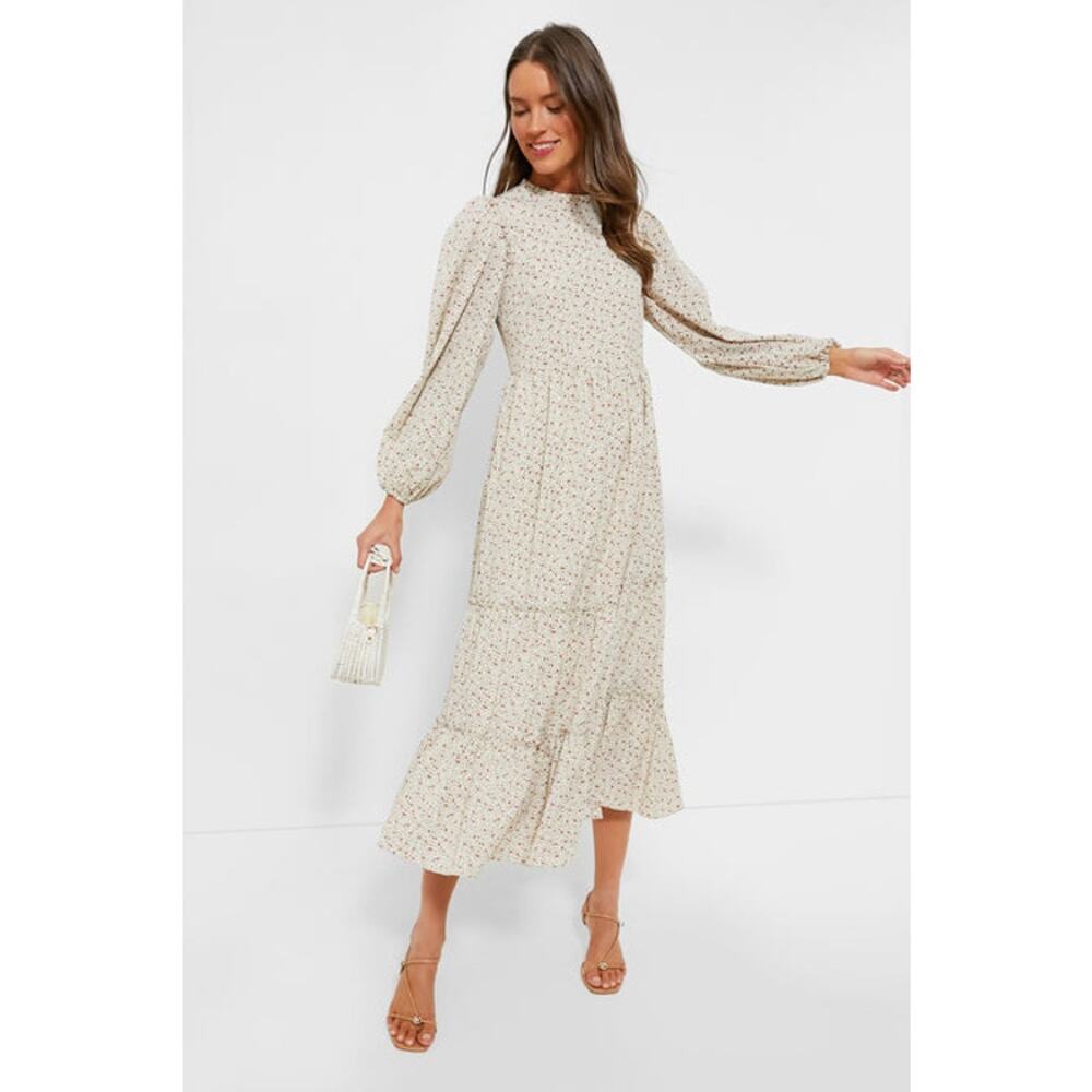 Hyacinth House Tuckernuck Cream Floral Jesse Midi Dress NWT